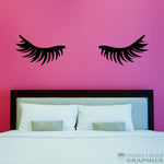Eyelashes Decal | Girl Bedroom Vinyl Decor | Lashes Wall Art