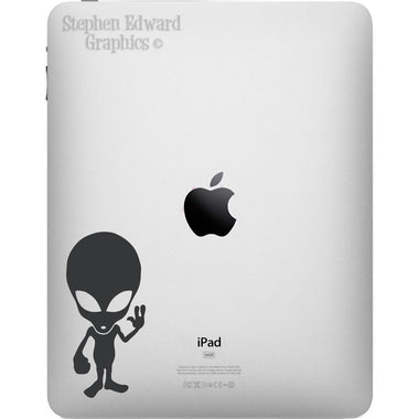 Alien iPad Decal - Apple iPad Sticker - UFO Tablet Accessory