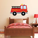 Firetruck Wall Decal | Personalized Decal | Fire Truck Sticker | Fireman Vinyl Decor