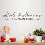Meals & Memories Wall Decal - Kitchen Decal - Meals Memories are made here