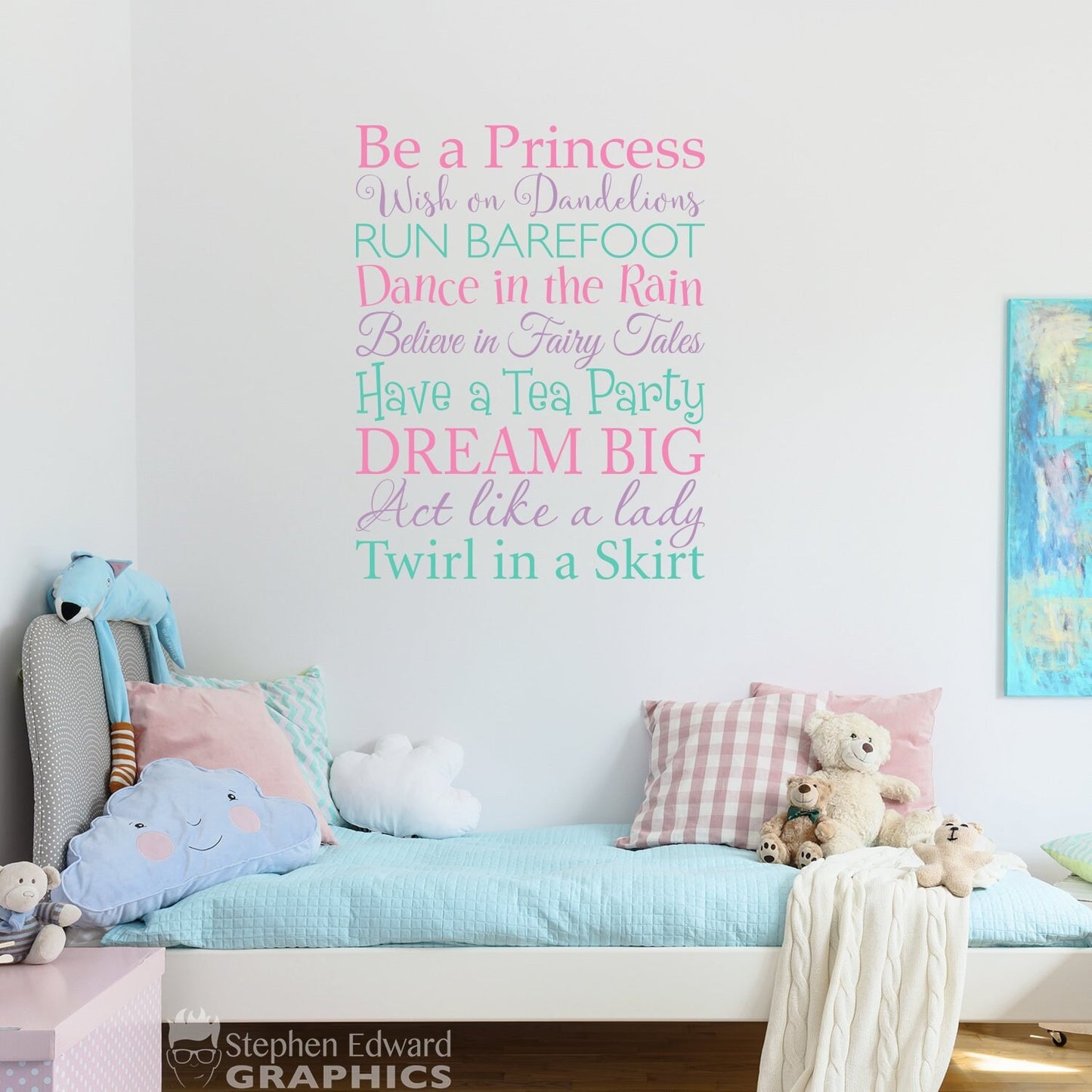 Be a Princess Decal | Girl Bedroom Wall Art Vinyl Decor | Printed Wall Decal