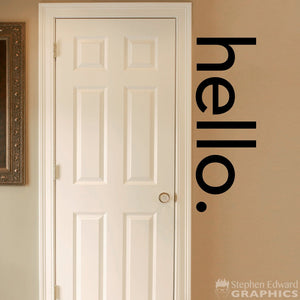 hello. Wall Decal | Craft Room Decor | Entryway or Office Wall Sticker | Sans Serif font version