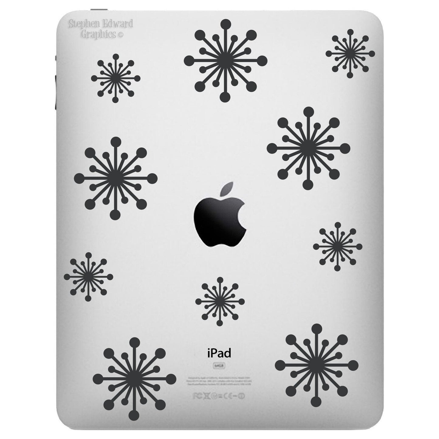 Fifties Starbursts iPad Decal - Apple iPad decal - Starburst Tablet Sticker