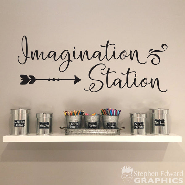 Imagination Station Decal | Craft Room Wall Vinyl | Art Studio Decor | Artist Gift