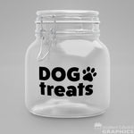 Dog Treats Decal with Pawprint | Jar Sticker | Treat Canister Vinyl