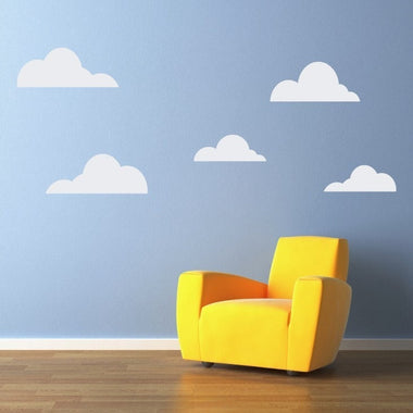 Clouds Wall Decal - Set of 5 Cloud Decals - Wall Stickers - Children Bedroom Decals