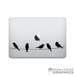Birds on a wire Macbook Decal | Nature Laptop Decal | Bird Computer Sticker