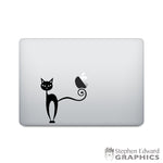 Black Cat Laptop Decal - Cat Macbook Vinyl - Halloween Laptop Sticker