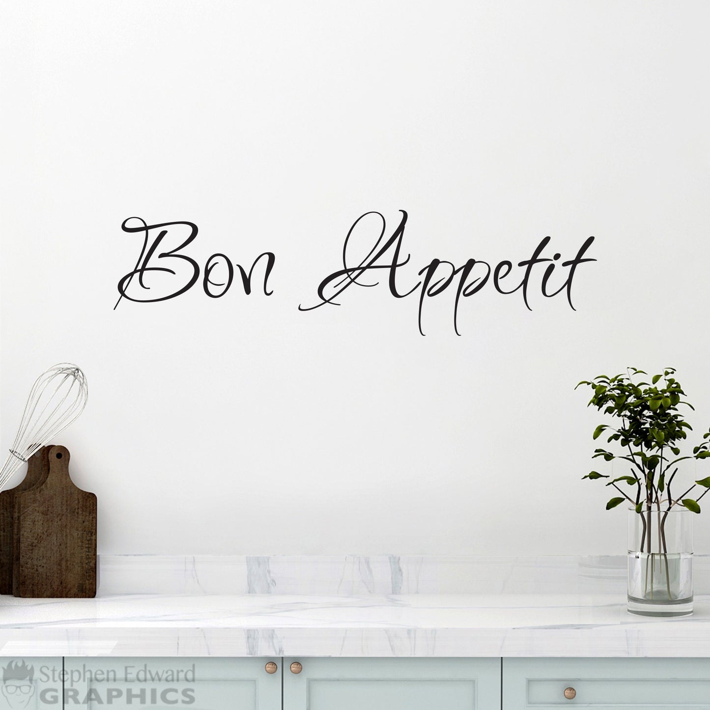 Bon Appetit Decal | Kitchen Decor | French Wall Art | Dining Room Wall Decal | Ver. 1