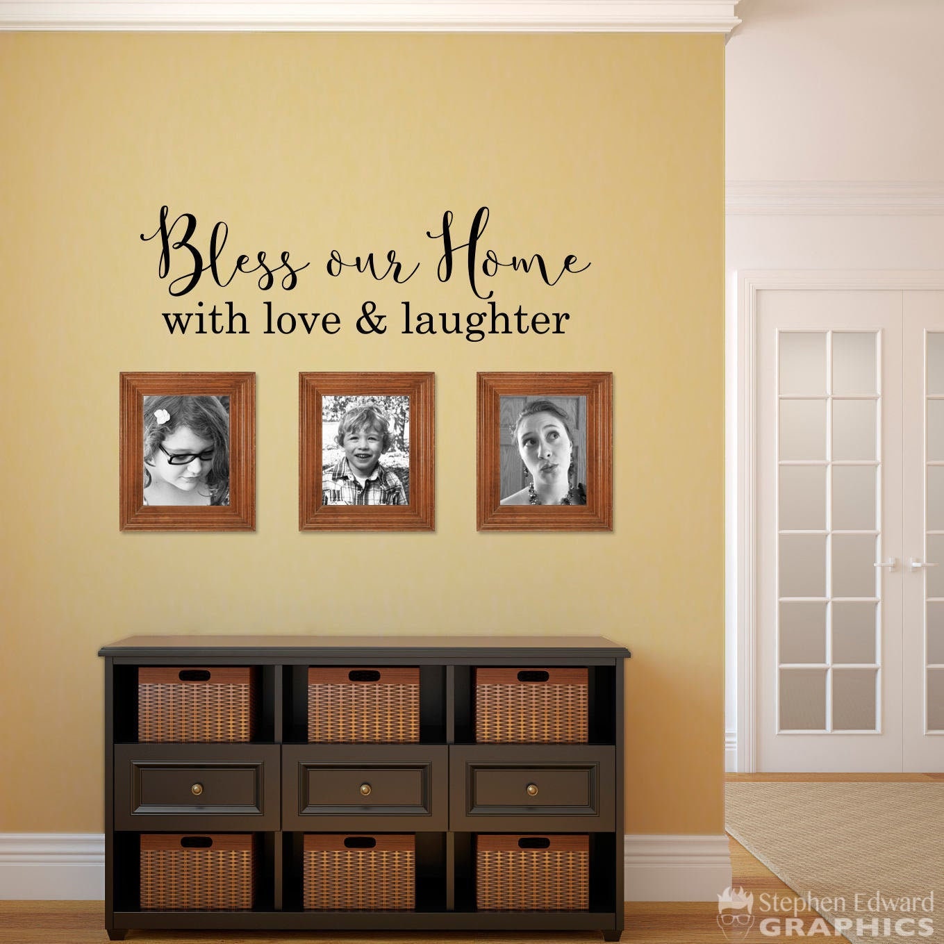Bless our Home with love & laughter Decal | Home Wall Decal | Bless wall decor | Ver. 2
