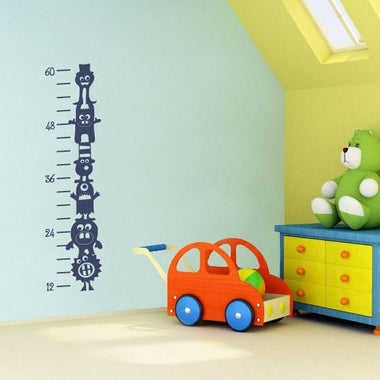 Monster Growth Chart Decal - 6 Monster Wall Sticker - Growth Chart for Child's Bedroom