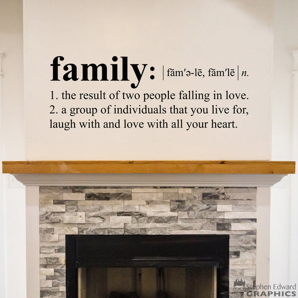 Family Definition Wall Decal | Dictionary definition Wall Art | Family Vinyl Decor