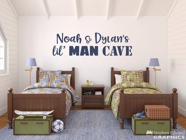 lil Man Cave Personalized Decal | Boys Bedroom Decor | Brother Bedroom Vinyl Wall Art