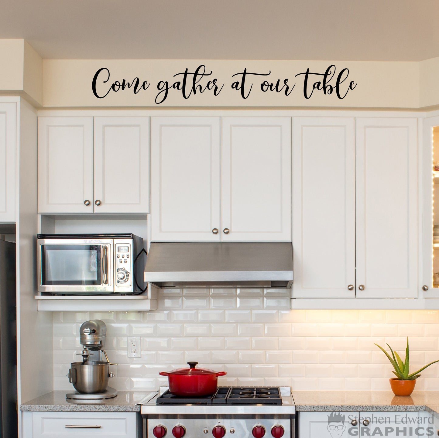 Come Gather at our Table Decal - Kitchen Wall Art Decor