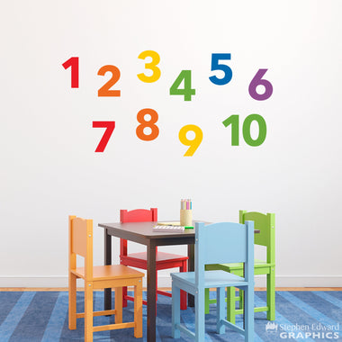 Number Set - Numbers 1-10 Wall Decals - Children Wall Art - Classroom Decor
