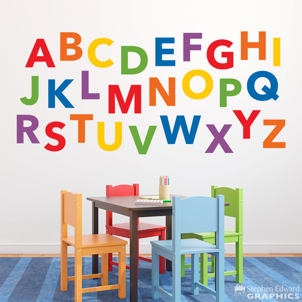 Uppercase Alphabet Decal Set - Letter Wall Stickers - Children Wall Decal - Teacher Decor