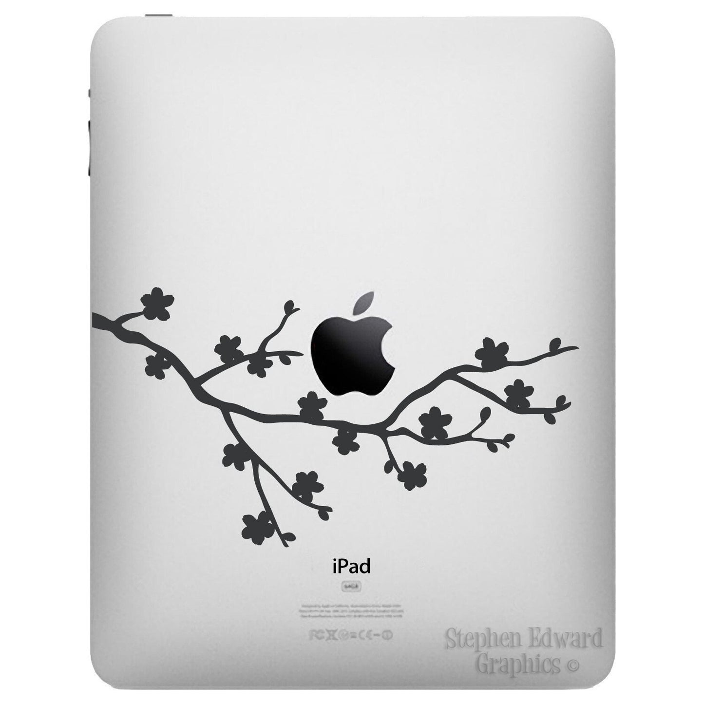 Cherry Blossom iPad Decal - Apple iPad Flower stickers by Stephen Edward Graphics