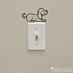 Dog Light Switch Decal - Lightswitch Sleeping Puppy Decal - Light Switch Cover decor