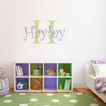 Girls Name Wall Decal with Initial - Personalized Name Decal - Girl Bedroom Decor - Medium