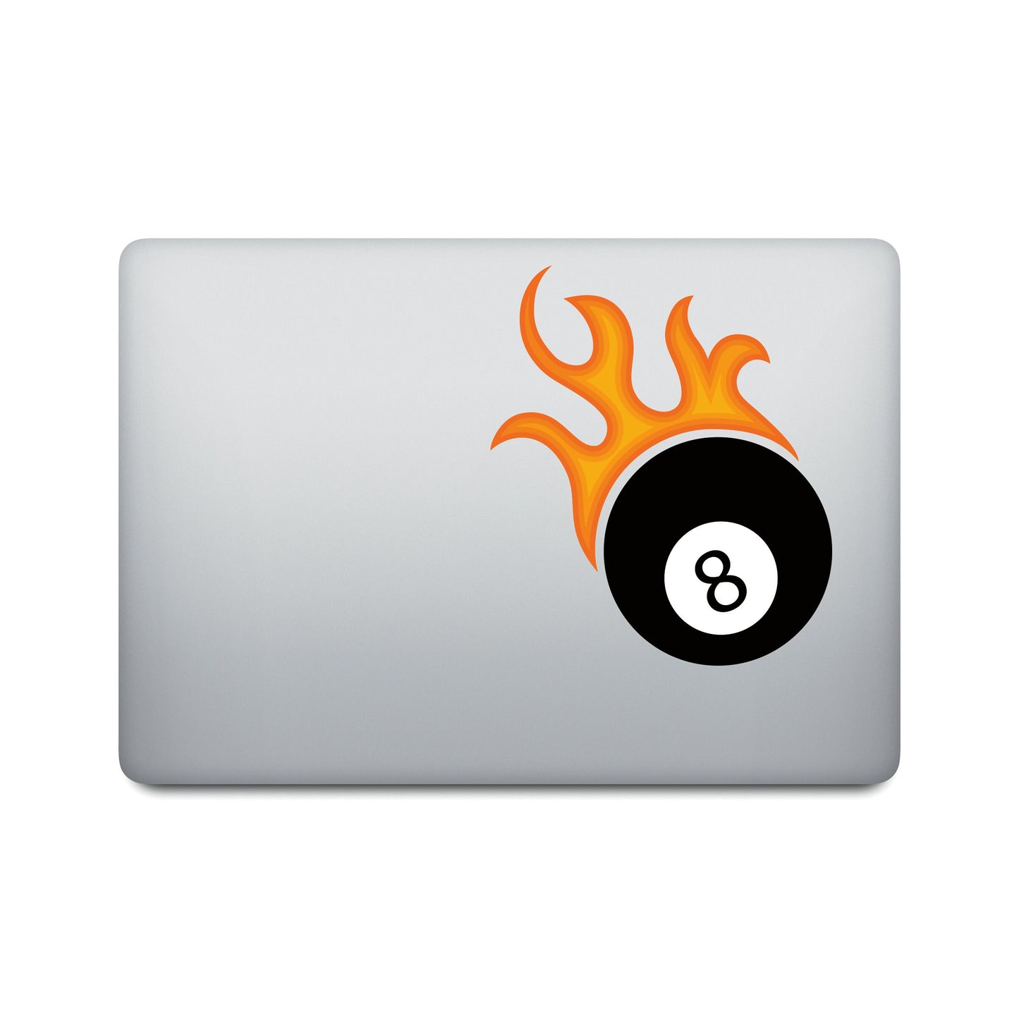 8 Ball Laptop Decal | Flame Vinyl | Billiards Decal | Flaming Eight Ball