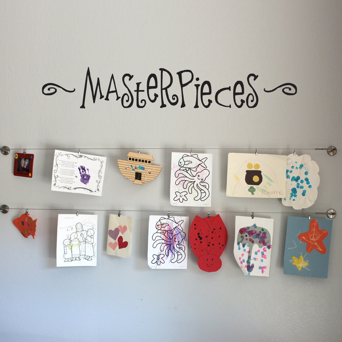 Masterpieces Wall Decal - Children Artwork Display Sticker - Kids Art Decal