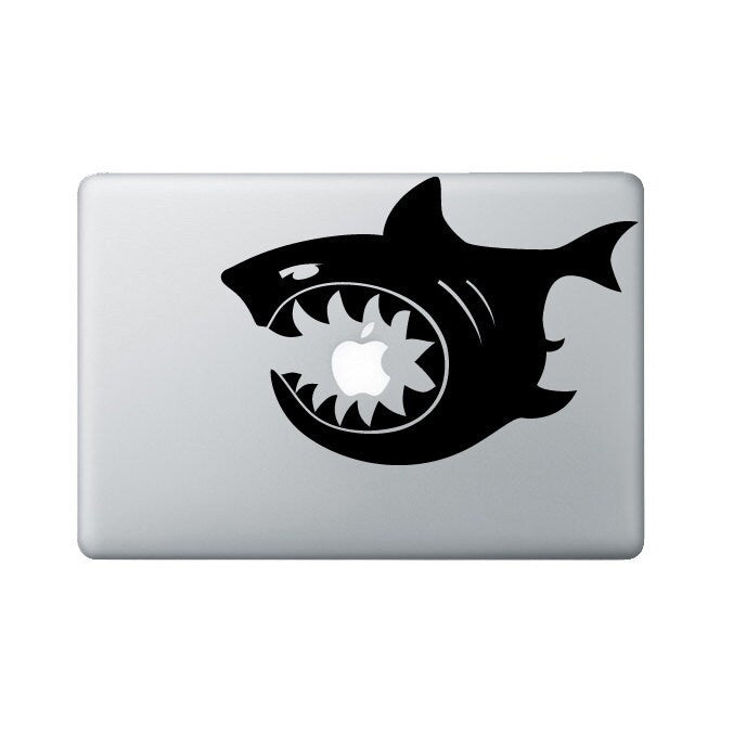 Shark Bite Laptop Decal - Shark Macbook Decal - Laptop Sticker