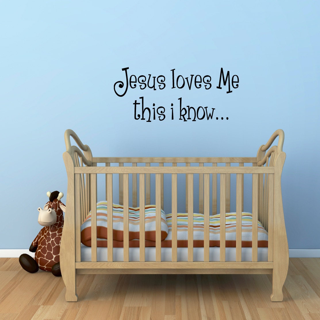 Jesus Loves Me Wall Decal - Bible Verse Wall Sticker - Christian Decal