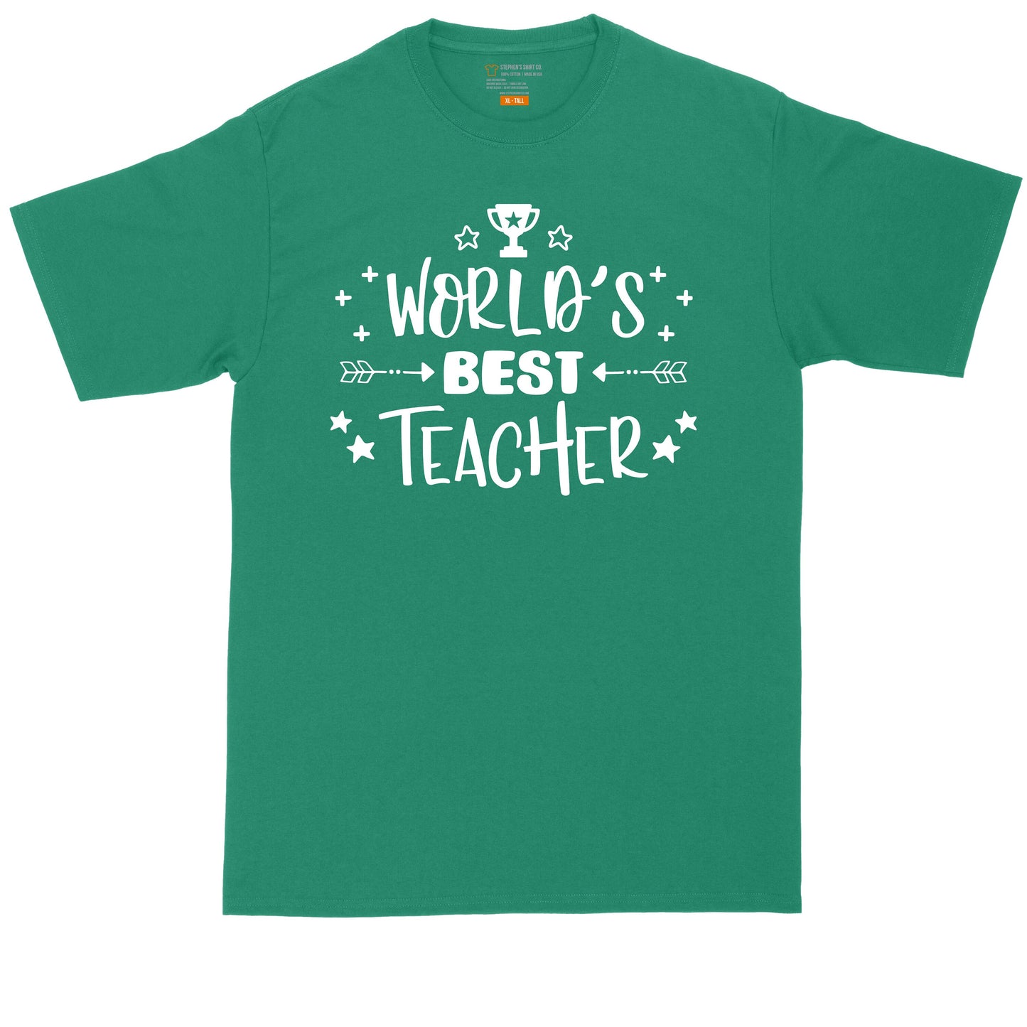 Worlds Best Teacher | Mens Big & Tall Short Sleeve T-Shirt | Thunderous Threads Co