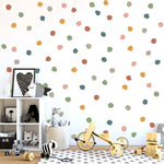 Organic Dots Vinyl Decal Set | Set of 100 Dots | Boho Colors | Bohemian Wall Decor