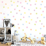 Organic Dots Vinyl Decal Set | Set of 100 Dots | Pastel Rainbow Colors | Girl Bedroom Wall Decor