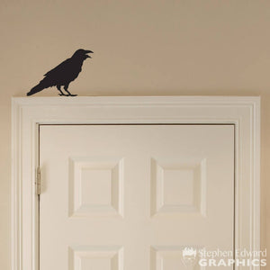 Crow Decal | Halloween Vinyl Decor | Raven Bird Wall Art