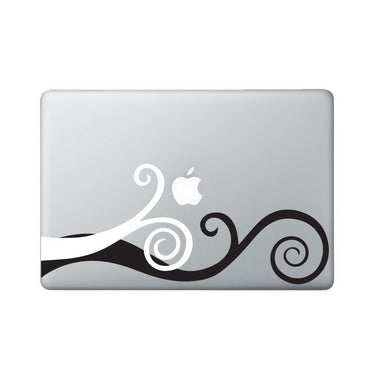 Laptop Decal Wavy Swirl - Macbook Decal - 2 colors