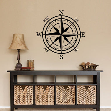 Compass Decal | Compass Rose Wall Decal | Directional Wall Sticker | Compass Vinyl | North South East West