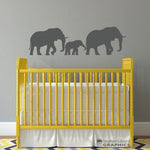 Elephant Wall Decal | Elephants and Baby Nursery Wall Art | Baby Vinyl Decor