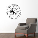 Not all who wander are lost Wall Decal | Compass Vinyl Sticker