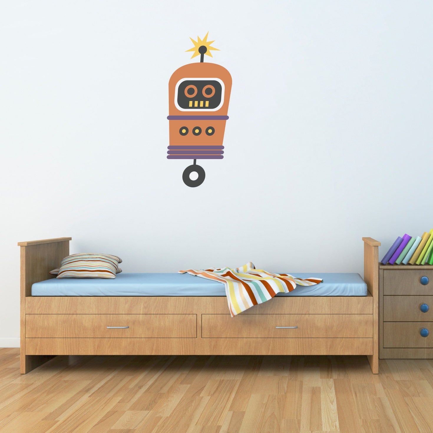 Robot Wall Decal - Boy Wall Sticker - Children Wall Decals - Printed Decal - 3