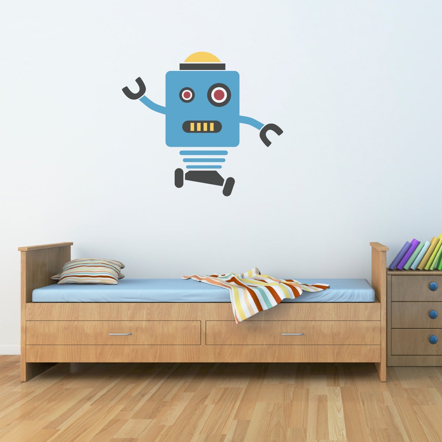 Robot Wall Decal - Boy Vinyl Wall Art - Children Wall Decals - Printed Decal - 2