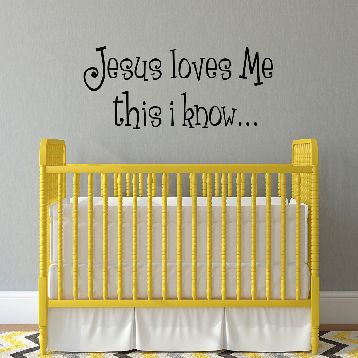 Jesus Loves Me Wall Decal | this i know | Nursery Christian Vinyl Decor | Bible Verse Wall Sticker