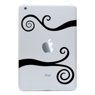 iPad Mini Decal Wavy Scrolls - iPad Sticker - Swirl Tablet Decal