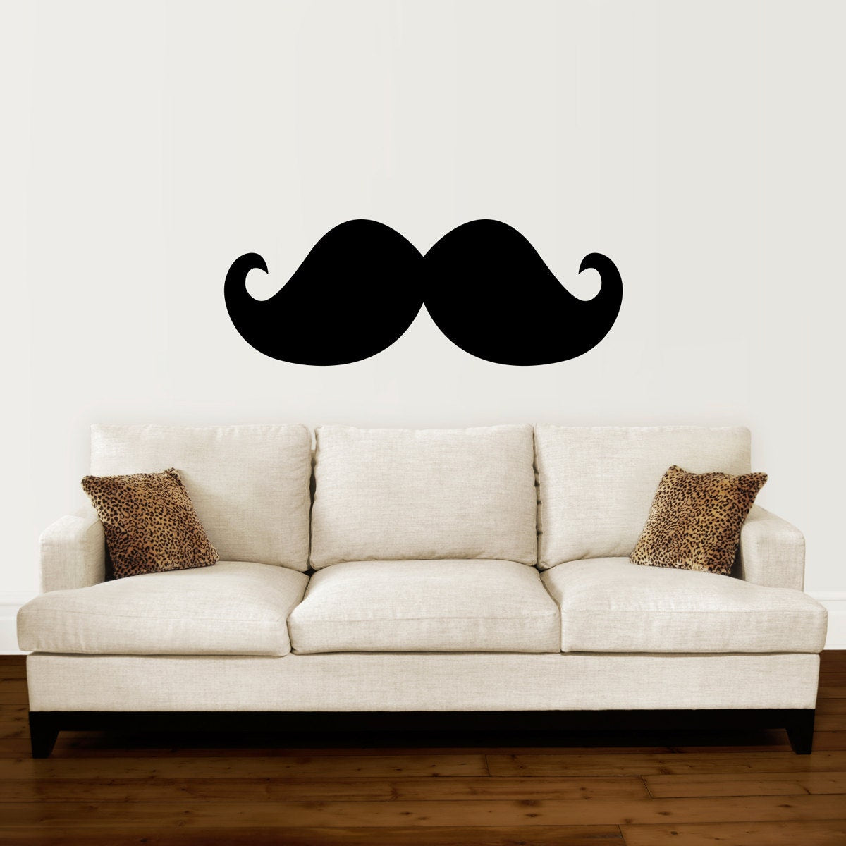 Mustache Decal - Living Room Wall Sticker - Hipster Office Decor