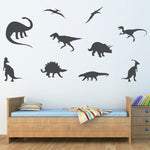 Dinosaur Wall Decal - Extra Large Set of 10 - Dinosaur Stickers - Boy Bedroom Wall Decor
