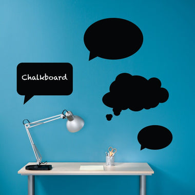 Thought Bubbles Chalkboard Vinyl Wall Art Decals - Set of 4 Speech Bubbles