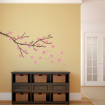 Cherry Blossom with Birds Wall Decal - Flower Decal - Branch Decal - Medium