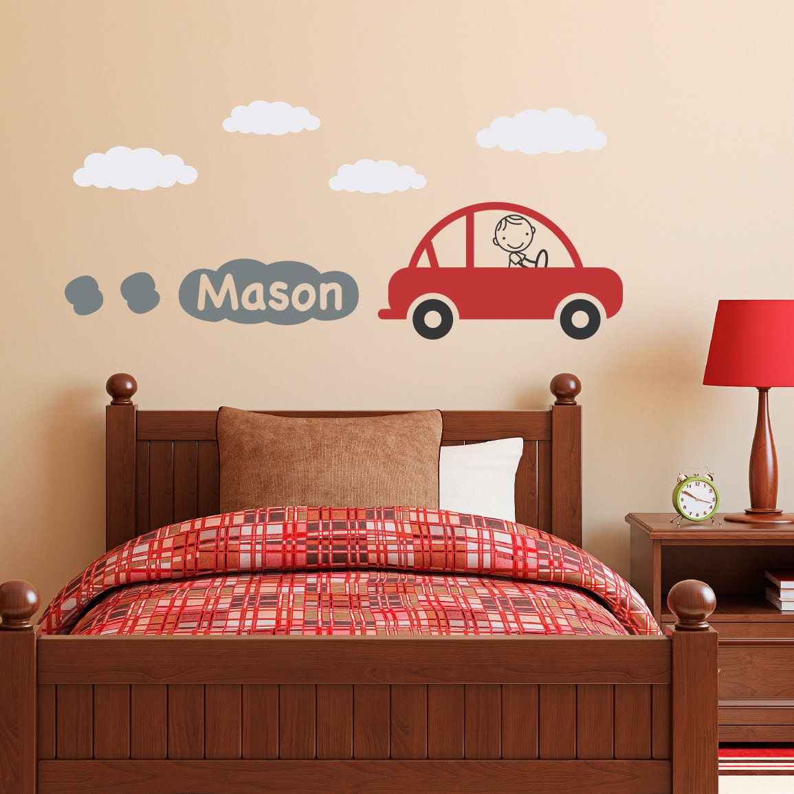 Car Decal with Personalized Boys Name Vinyl Wall Art - Children Wall Decals