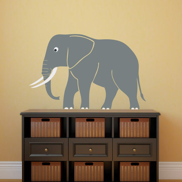 Cute Elephant Wall Decal | Safari Vinyl | Children Wall Decals Nursery Decor
