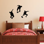 Skateboarder Wall Decal - Set of Three - Boy Bedroom Wall Sticker