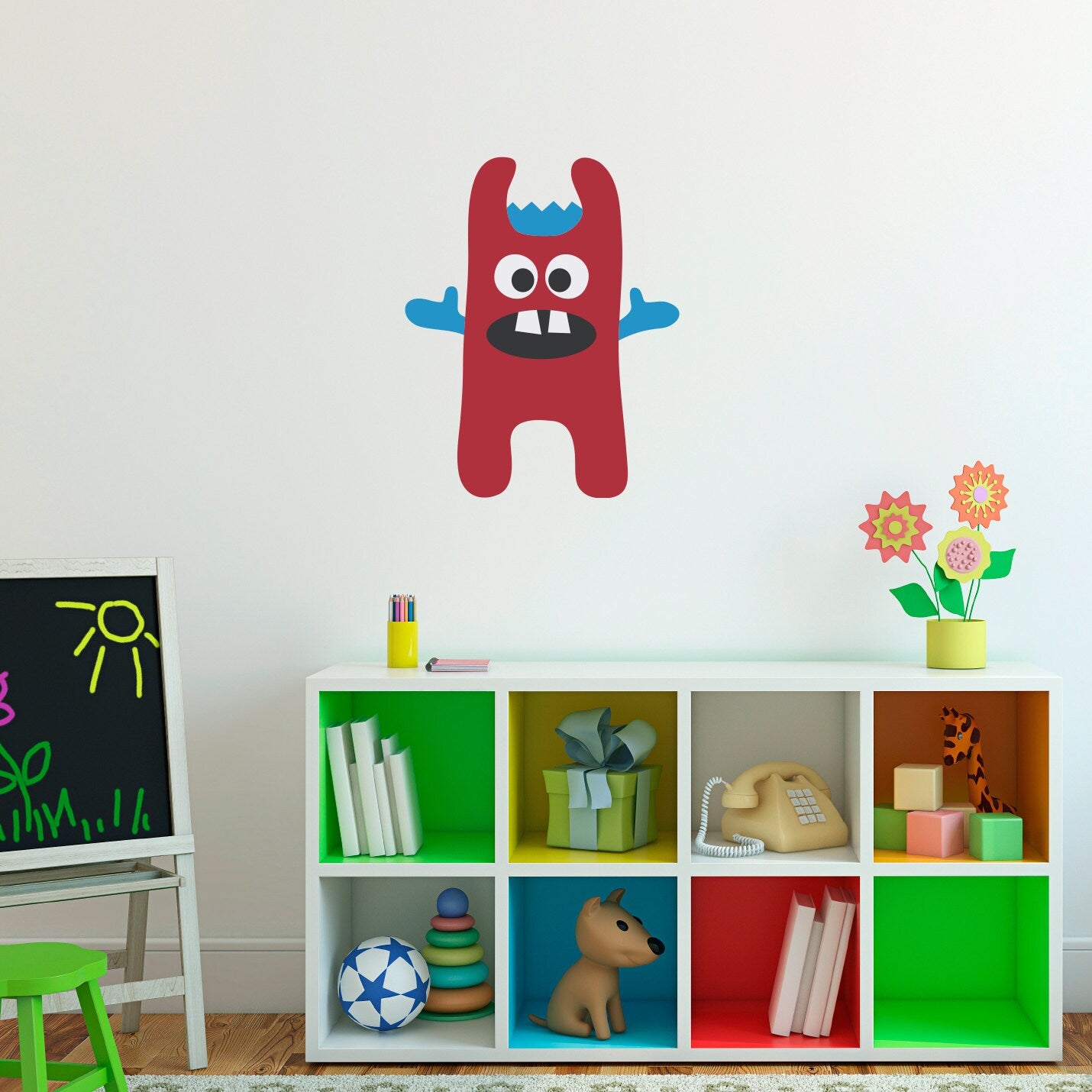 Monster Wall Decal 5 - Monster Wall Decor - Children Wall Decals - Printed Decal