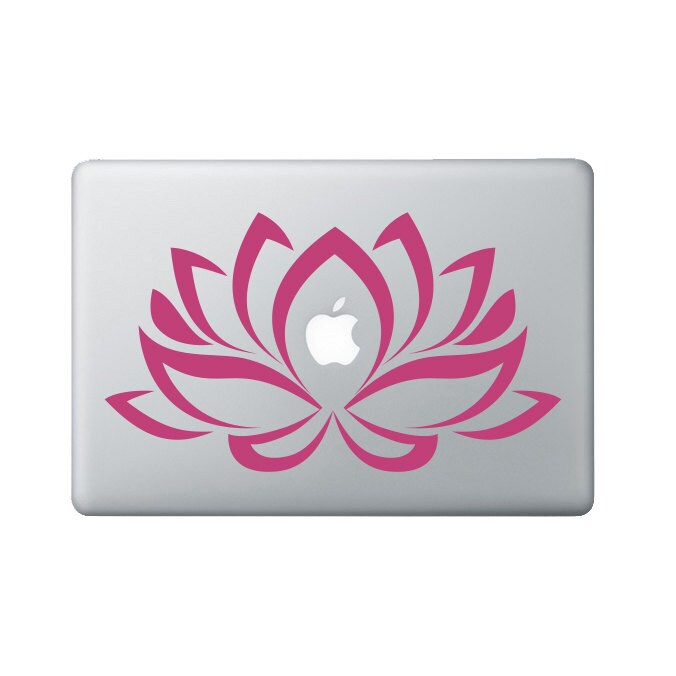 Flower Laptop Decal 2 - Lotus Flower Decal - Lotus Macbook Sticker