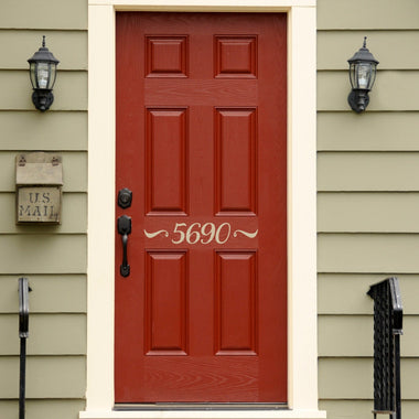 Address Decal | Front Door Numbers | Outdoor Script Vinyl Decal Ver. 2