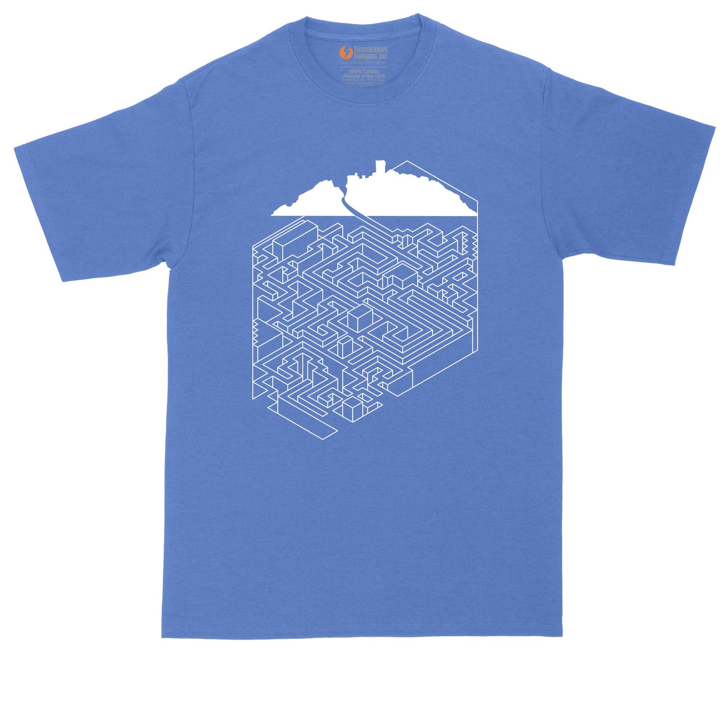 Mountain Cube Castle | Mens Big & Tall Short Sleeve T-Shirt | Thunderous Threads Co